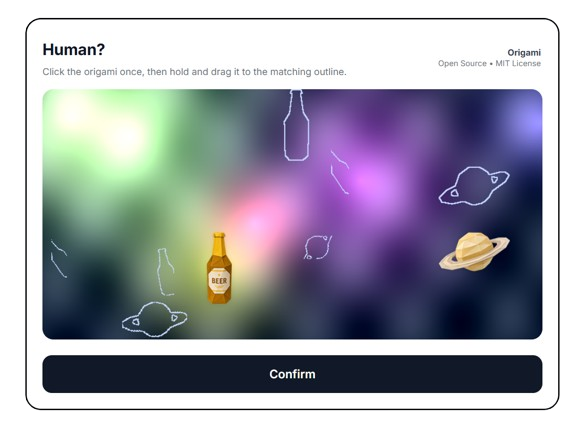 Origami CAPTCHA preview